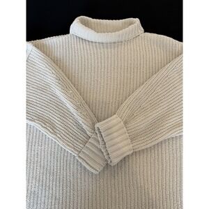 Aerie Oversized Women's Cream Color Turtleneck Sweater Size Small